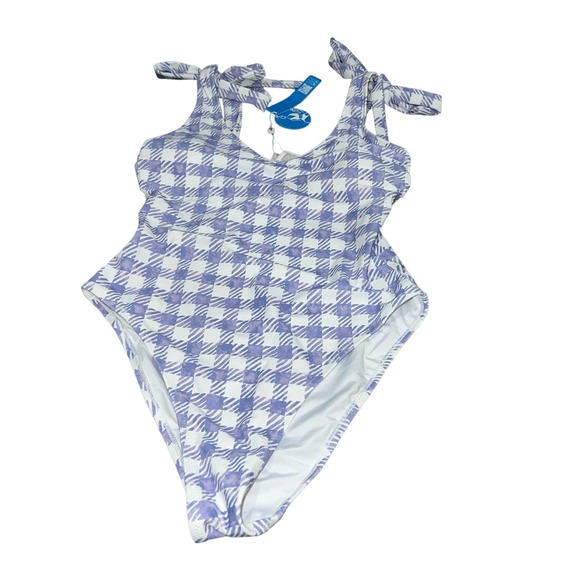 Cupshe Purple Gingham One Piece Swimsuit Small - Picture 2 of 4